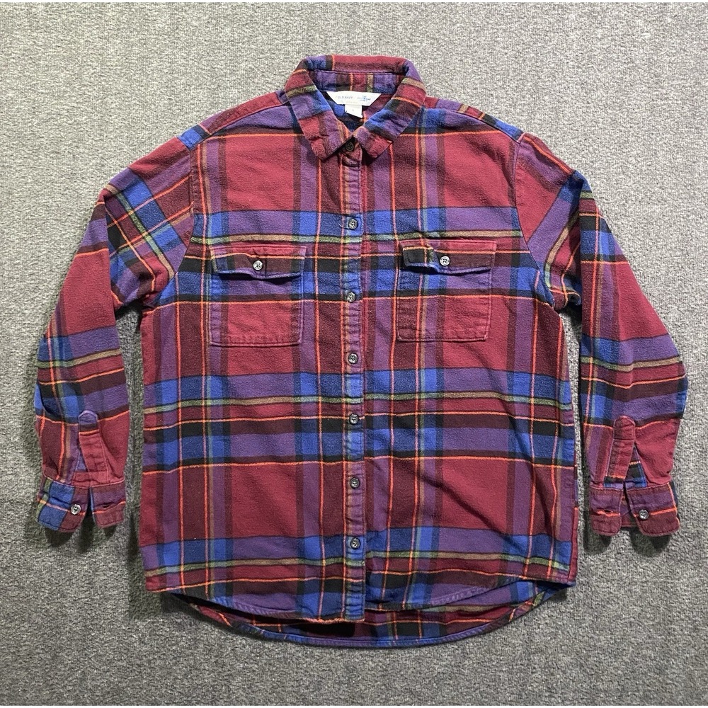 Old Navy Multicolor Plaid Cotton Double Brushed Flannel Shirt Men's Size S